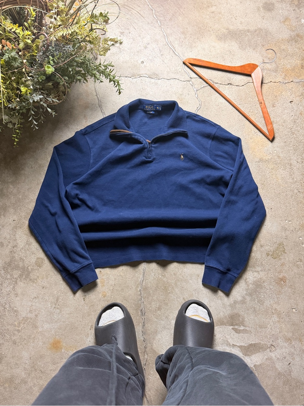 Ralph Lauren Navy Quarter-Zip Pullover Sweatshirt